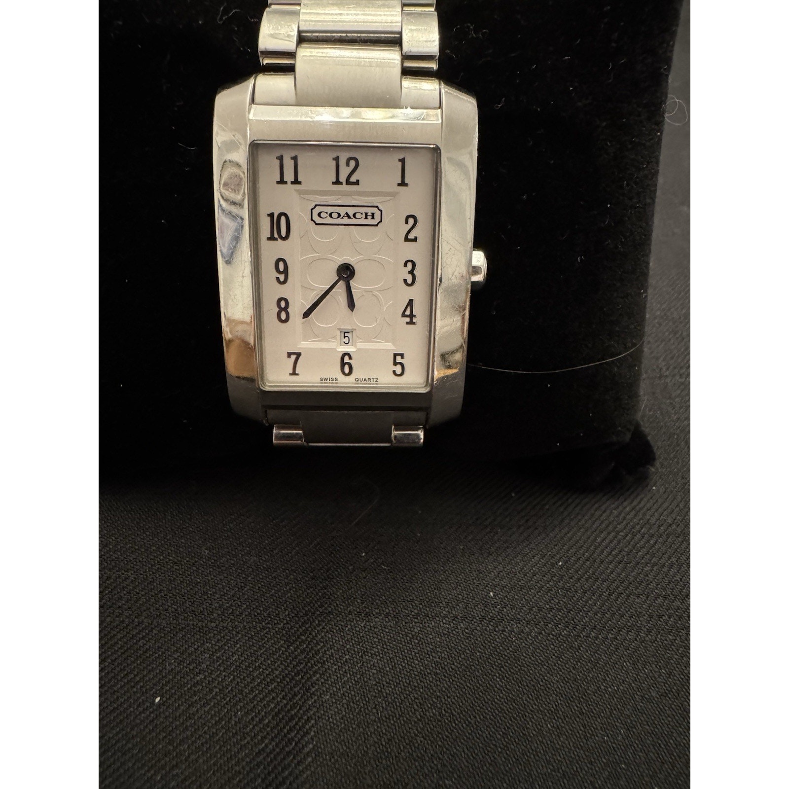 Coach Signature C Rectangular Watch Stainless Steel Bracelet